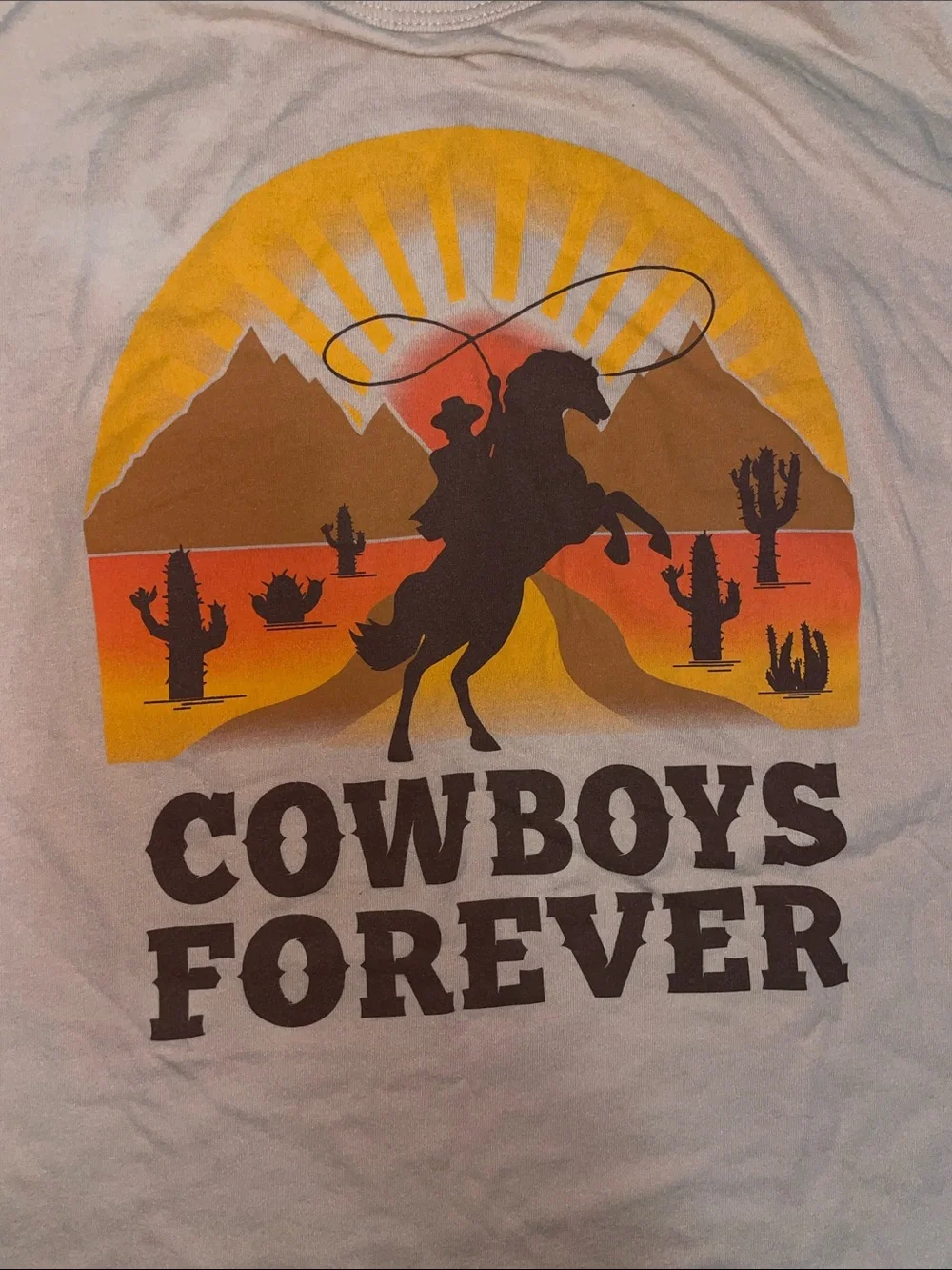 The Children's Place White Cowboys Forever Graphic Tee with Sunset Print